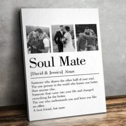 Custom Photo Soulmates, Always - Couple Personalized Custom Vertical Canvas - Gift For Husband Wife, Anniversary