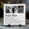 Custom Photo Forever Starts Here - Couple Personalized Custom Square Shaped Stone With Stand - Gift For Husband Wife, Anniversary