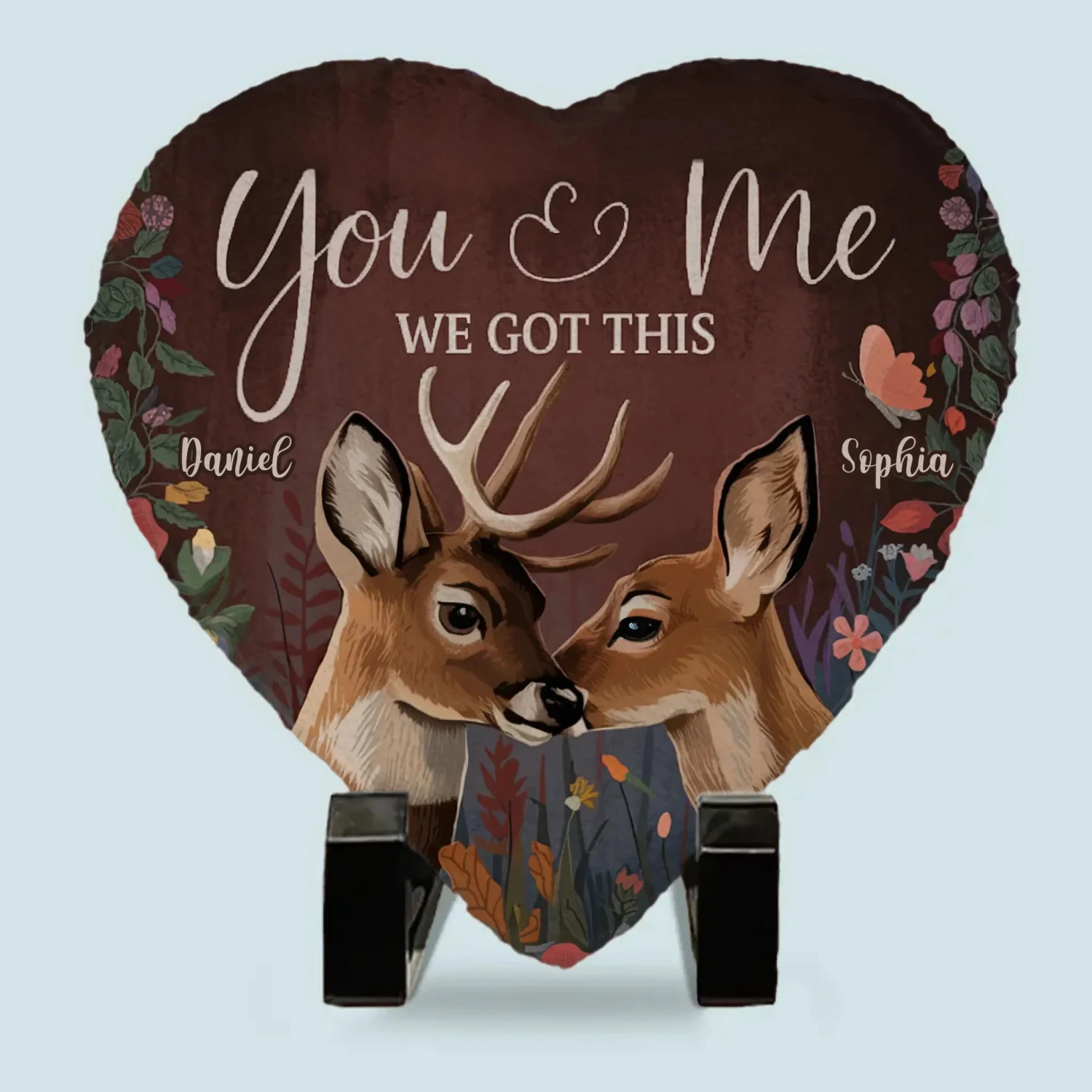 Together, We Are Nature’s Perfect Pair - Couple Personalized Custom Heart Shaped Stone With Stand - Gift For Husband Wife, Anniversary 2 Together, We Are Nature’s Perfect Pair - Couple Personalized Custom Heart Shaped Stone With Stand - Gift For Husband Wife, Anniversary - Image 2