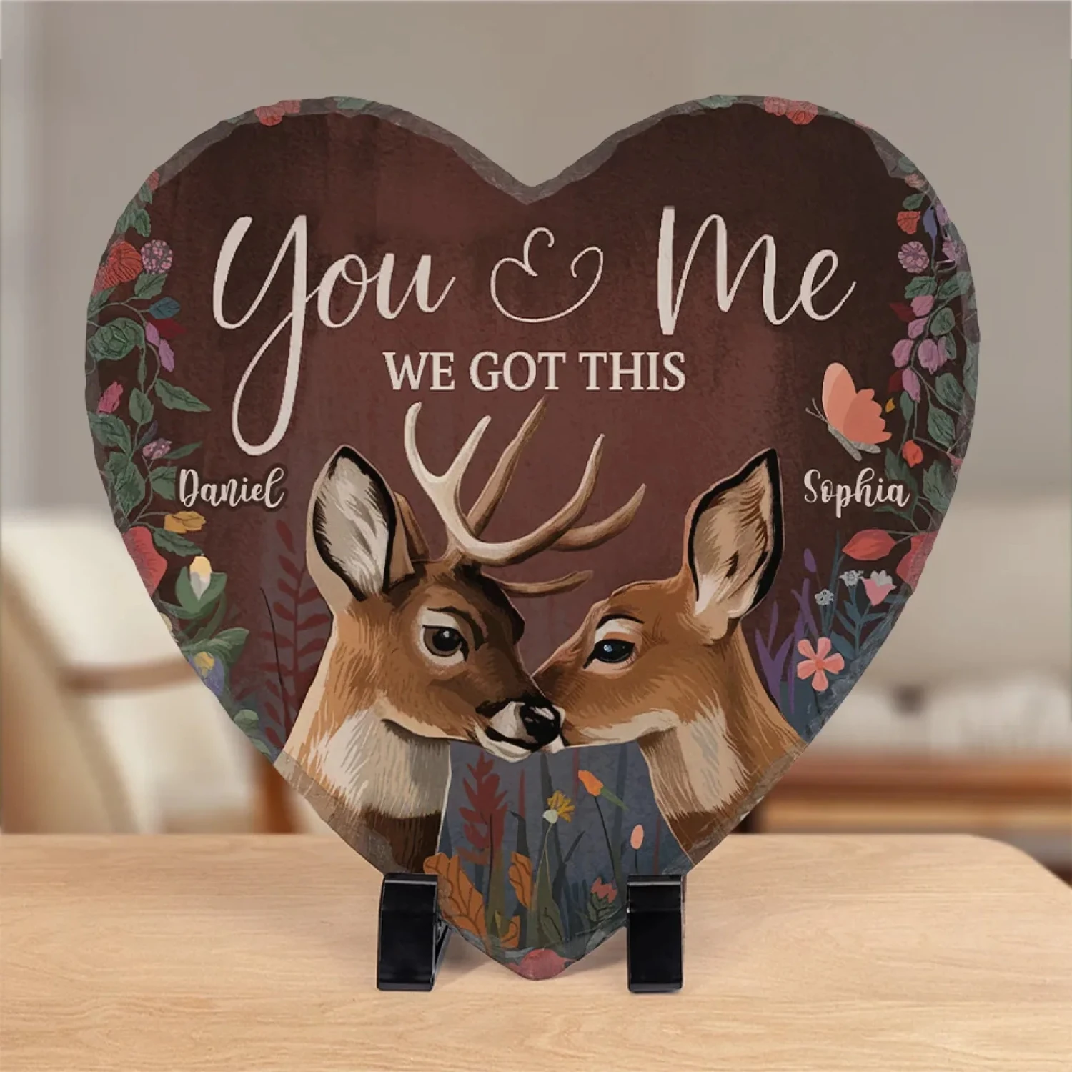 Together, We Are Nature’s Perfect Pair - Couple Personalized Custom Heart Shaped Stone With Stand - Gift For Husband Wife, Anniversary 1 Together, We Are Nature’s Perfect Pair - Couple Personalized Custom Heart Shaped Stone With Stand - Gift For Husband Wife, Anniversary