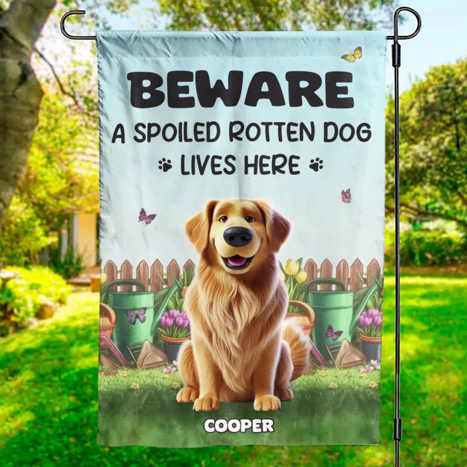 My Little Garden Buddy - Dog Personalized Custom Flag - Gift For Pet Owners, Pet Lovers 1 My Little Garden Buddy - Dog Personalized Custom Flag - Gift For Pet Owners, Pet Lovers