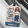 Just A Girl Who Loves To Explore The World - Travel Personalized Custom Luggage Tag - Holiday Vacation Gift, Gift For Adventure Travel Lovers