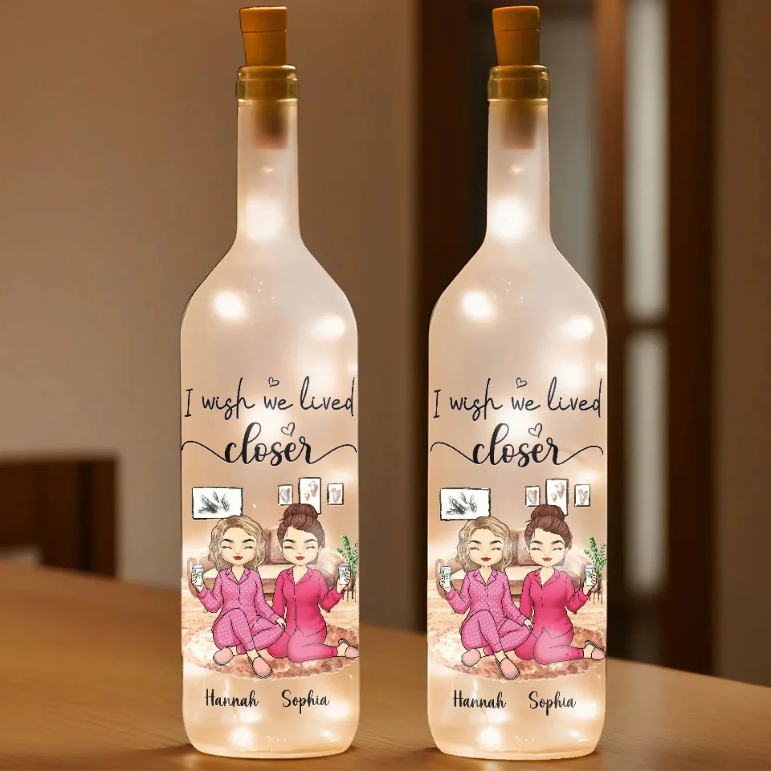 Time Together Is Priceless - Bestie Personalized Custom Bottle Lamp - Gift For Best Friends, BFF, Sisters 3 Time Together Is Priceless - Bestie Personalized Custom Bottle Lamp - Gift For Best Friends, BFF, Sisters - Image 3