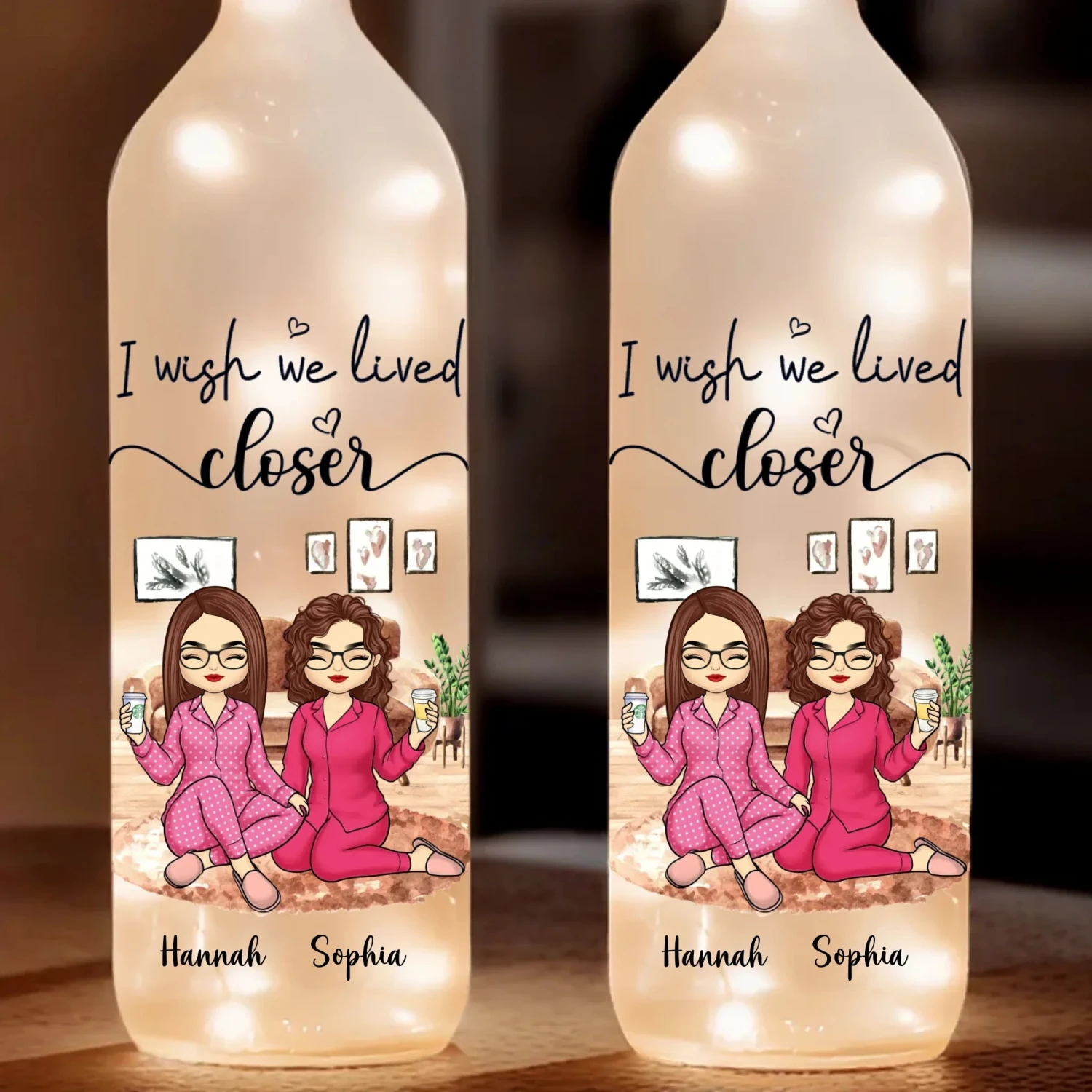 Time Together Is Priceless - Bestie Personalized Custom Bottle Lamp - Gift For Best Friends, BFF, Sisters 2 Time Together Is Priceless - Bestie Personalized Custom Bottle Lamp - Gift For Best Friends, BFF, Sisters - Image 2
