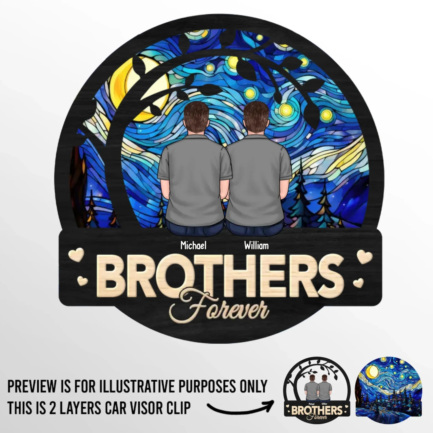 Cherish Every Drive With A Meaningful Gift - Family Personalized Custom Car Visor Clip - Gift For Siblings, Brothers, Sisters 2 Cherish Every Drive With A Meaningful Gift - Family Personalized Custom Car Visor Clip - Gift For Siblings, Brothers, Sisters - Image 2