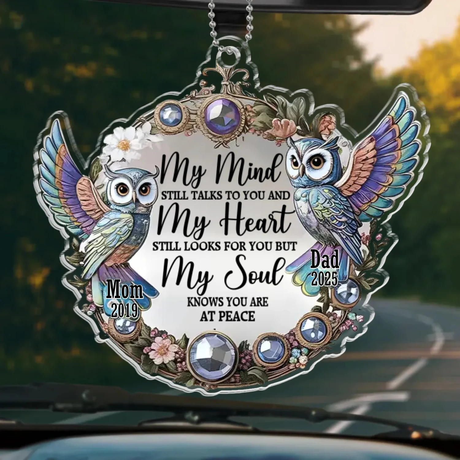 Cherished Memories Live Forever - Memorial Personalized Custom Car Ornament - Acrylic Custom Shaped - Sympathy Gift For Family Members 2 Cherished Memories Live Forever - Memorial Personalized Custom Car Ornament - Acrylic Custom Shaped - Sympathy Gift For Family Members - Image 2