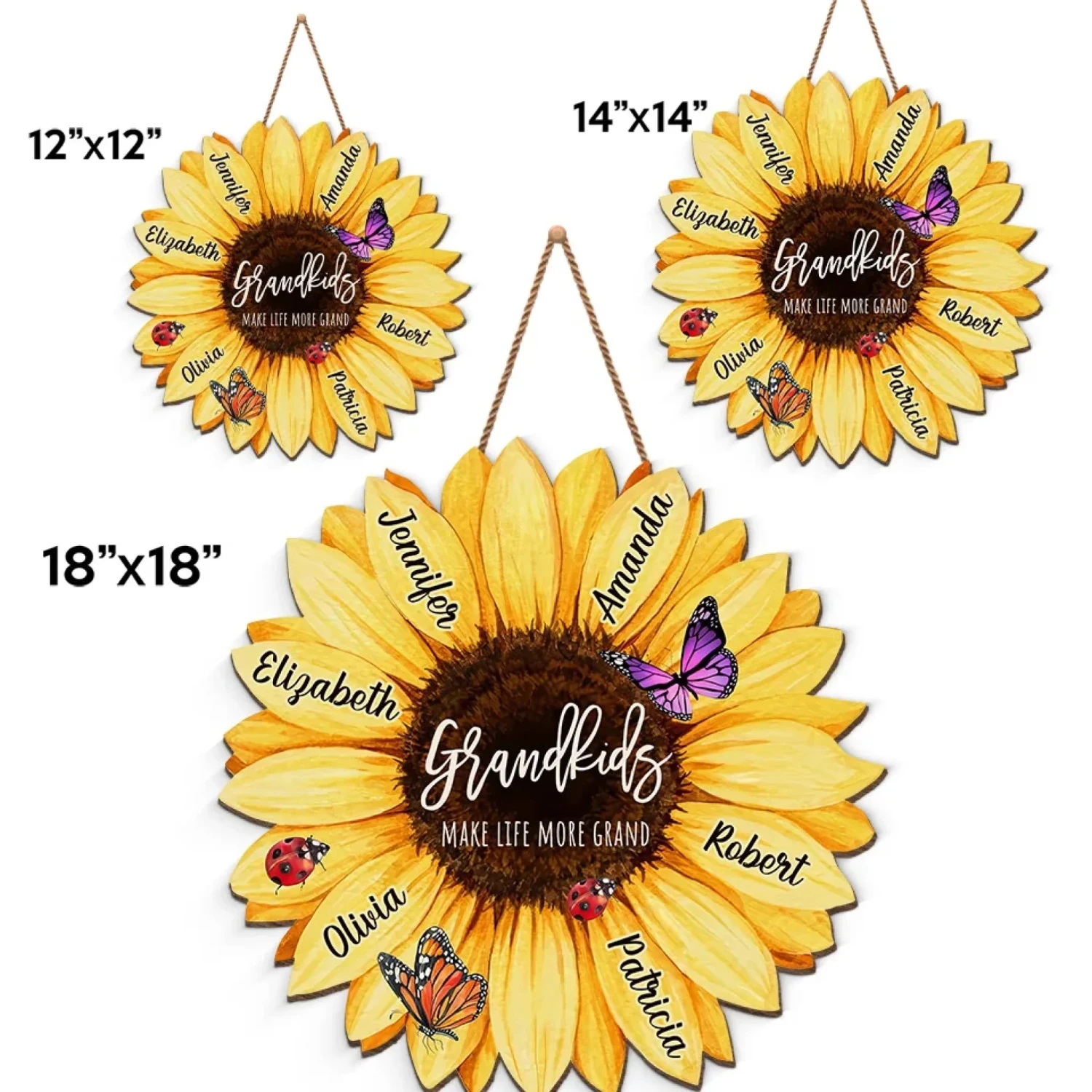 Love Grows Grander With Grandchildren - Family Personalized Custom Shaped Home Decor Wood Sign - House Warming Gift For Mom, Grandma 5 Love Grows Grander With Grandchildren - Family Personalized Custom Shaped Home Decor Wood Sign - House Warming Gift For Mom, Grandma - Image 5