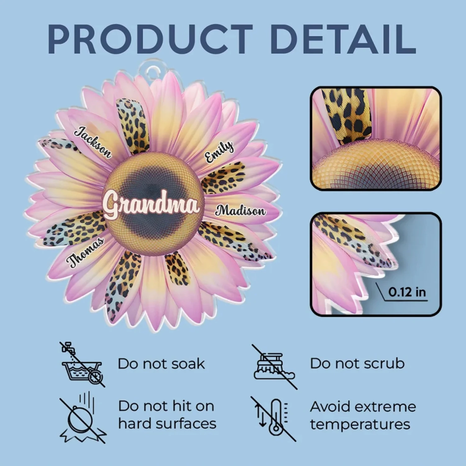 Grandmas Are The Gardeners Of Happiness - Family Personalized Custom Car Ornament - Acrylic Custom Shaped - Gift For Mom, Grandma 5 Grandmas Are The Gardeners Of Happiness - Family Personalized Custom Car Ornament - Acrylic Custom Shaped - Gift For Mom, Grandma - Image 5