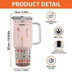 From Her Roots, We Blossom - Family Personalized Custom 40 Oz Stainless Steel Tumbler With Handle - Gift For Mom, Grandma 7 From Her Roots, We Blossom - Family Personalized Custom 40 Oz Stainless Steel Tumbler With Handle - Gift For Mom, Grandma -Pawfect House Store 6792e27841253