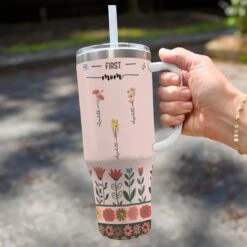 From Her Roots, We Blossom - Family Personalized Custom 40 Oz Stainless Steel Tumbler With Handle - Gift For Mom, Grandma 6 From Her Roots, We Blossom - Family Personalized Custom 40 Oz Stainless Steel Tumbler With Handle - Gift For Mom, Grandma -Pawfect House Store 6792e27842dd4