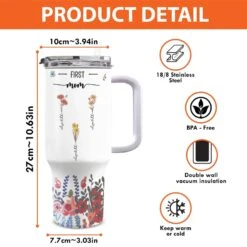 Three Generations, Blooming Together - Family Personalized Custom 40 Oz Stainless Steel Tumbler With Handle - Gift For Mom, Grandma 7 Three Generations, Blooming Together - Family Personalized Custom 40 Oz Stainless Steel Tumbler With Handle - Gift For Mom, Grandma -Pawfect House Store 6792e6cfb2ddc