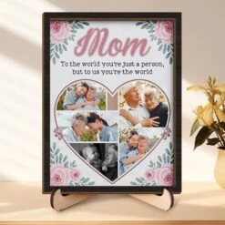 Custom Photo Our Love For You Knows No Bounds - Family Personalized Custom 2-Layered Wooden Plaque With Stand - Gift For Mom, Daughter