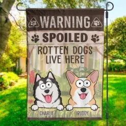 Rotten Dogs, Worse Bites - Dog Personalized Custom Flag - Gift For Pet Owners, Pet Lovers
