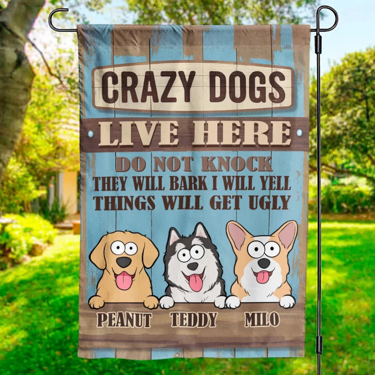 They Don’t Bark For Fun - Dog Personalized Custom Flag - Gift For Pet Owners, Pet Lovers 1 They Don’t Bark For Fun - Dog Personalized Custom Flag - Gift For Pet Owners, Pet Lovers