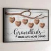 Grandkids Are The Heart Of A Family - Family Personalized Custom Horizontal Poster - Gift For Mom, Grandma