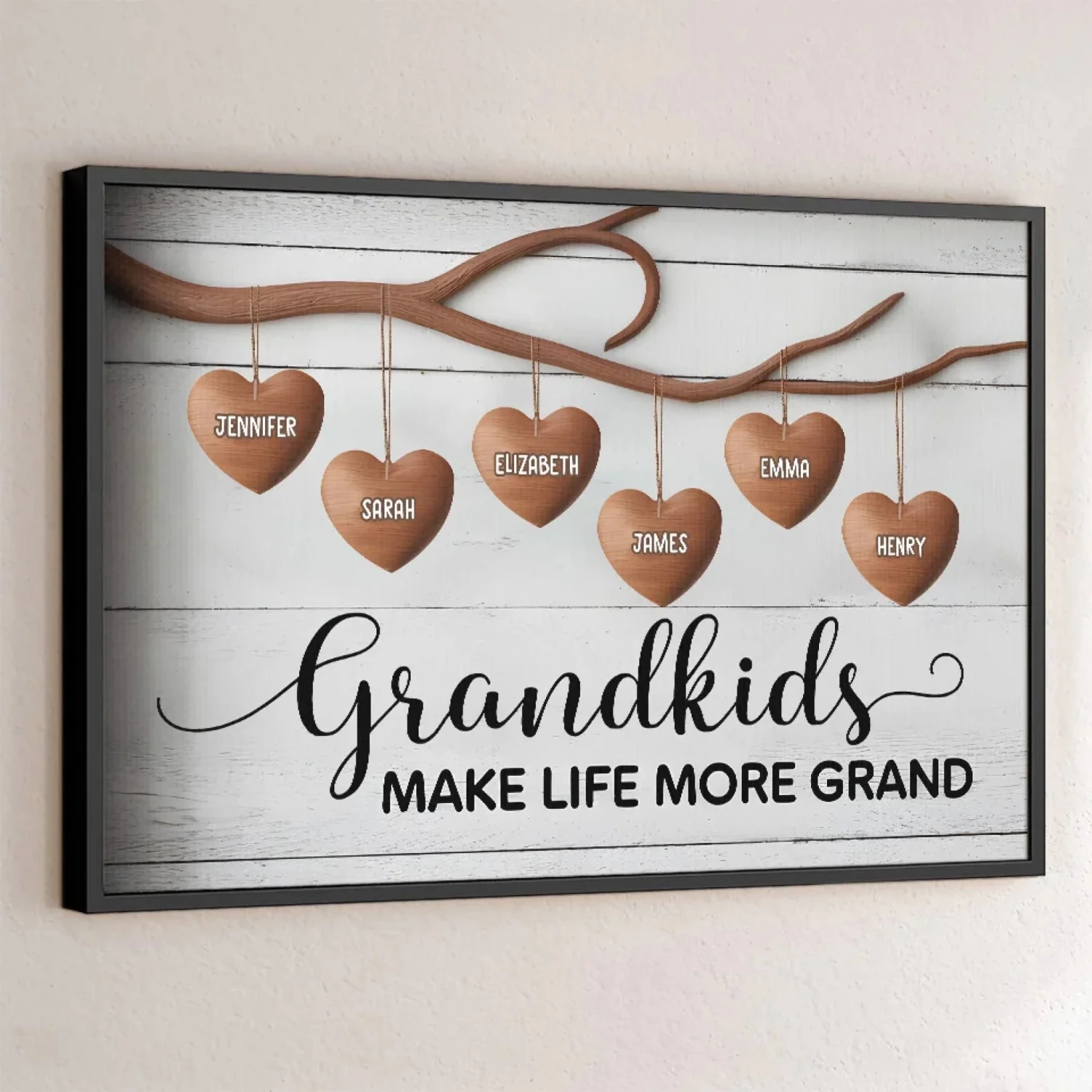 Grandkids Are The Heart Of A Family - Family Personalized Custom Horizontal Poster - Gift For Mom, Grandma 1 Grandkids Are The Heart Of A Family - Family Personalized Custom Horizontal Poster - Gift For Mom, Grandma