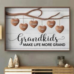 Grandkids Are The Heart Of A Family - Family Personalized Custom Horizontal Poster - Gift For Mom, Grandma 8 Grandkids Are The Heart Of A Family - Family Personalized Custom Horizontal Poster - Gift For Mom, Grandma -Pawfect House Store 679339ea26048