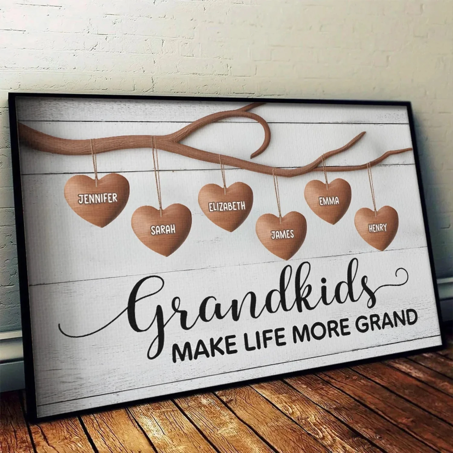 Grandkids Are The Heart Of A Family - Family Personalized Custom Horizontal Poster - Gift For Mom, Grandma 4 Grandkids Are The Heart Of A Family - Family Personalized Custom Horizontal Poster - Gift For Mom, Grandma - Image 4