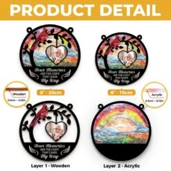 Custom Photo Your Memories Are The Light - Memorial Personalized Window Hanging Suncatcher Ornament - Sympathy Gift For Family Members -Pawfect House Store 679340f6a2df9