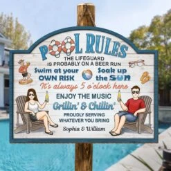 Our Love Is As Deep As This Pool - Couple Personalized Custom Home Decor Wood Sign - Gift For Husband Wife, Anniversary