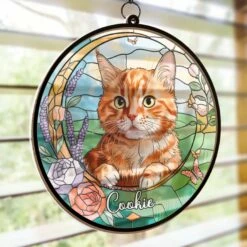 Custom Photo Love You Forever - Memorial Personalized Window Hanging Suncatcher Ornament - Sympathy Gift For Pet Owners, Pet Lovers -Pawfect House Store 67934bd089d03