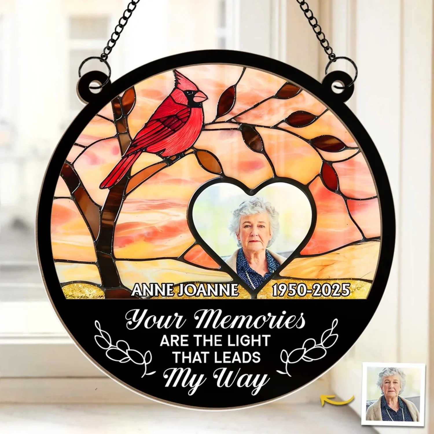 Custom Photo Celebrate Memories That Shine Brightly - Memorial Personalized Window Hanging Suncatcher Ornament - Sympathy Gift For Family Members 1 Custom Photo Celebrate Memories That Shine Brightly - Memorial Personalized Window Hanging Suncatcher Ornament - Sympathy Gift For Family Members