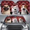 Double The Trouble, Double The Fun- Dog & Cat Personalized Custom Auto Windshield Sunshade, Car Window Protector - Gift For Pet Owners, Pet Lovers