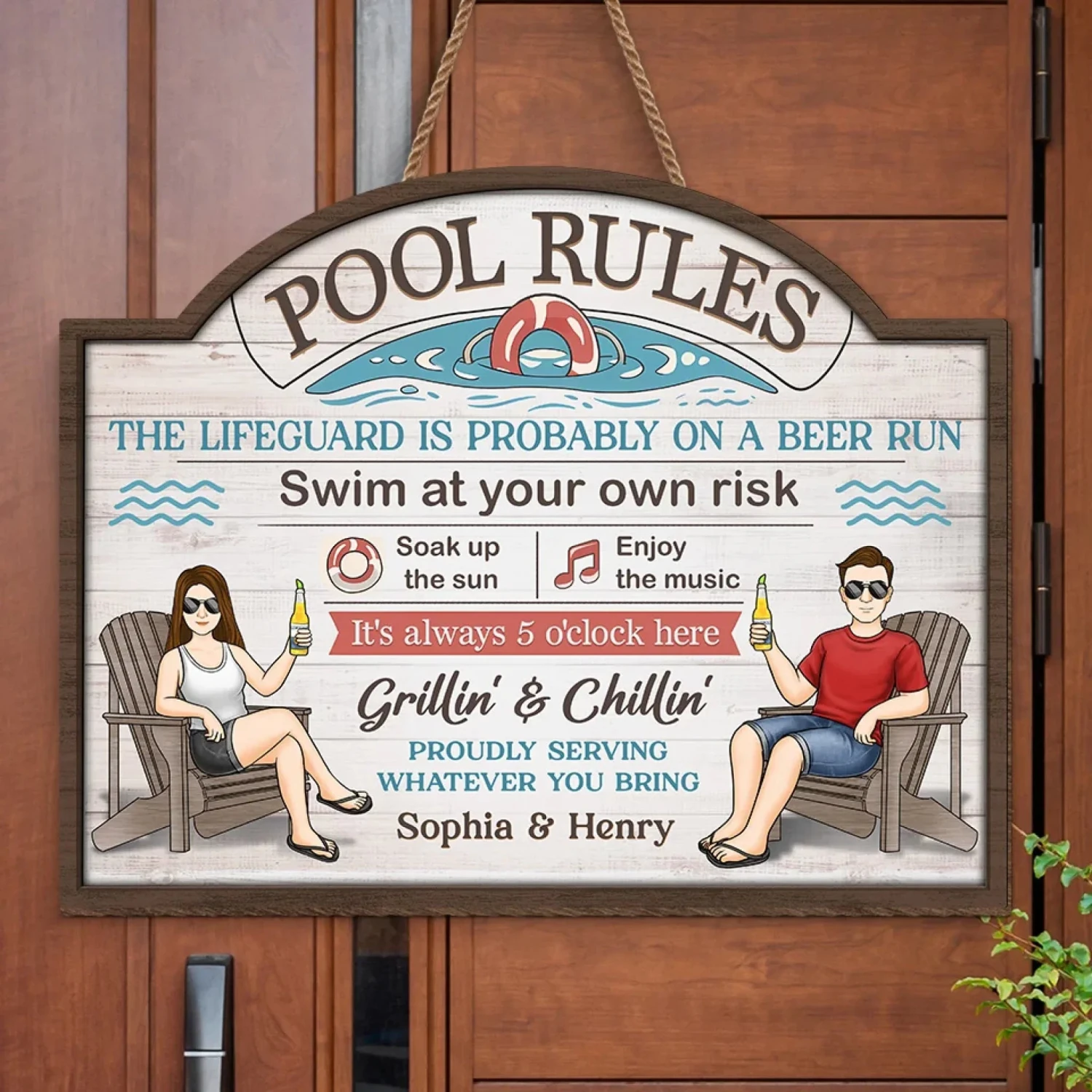 Sun, Water, And You - Couple Personalized Custom Home Decor Wood Sign - Gift For Husband Wife, Anniversary 3 Sun, Water, And You - Couple Personalized Custom Home Decor Wood Sign - Gift For Husband Wife, Anniversary - Image 3