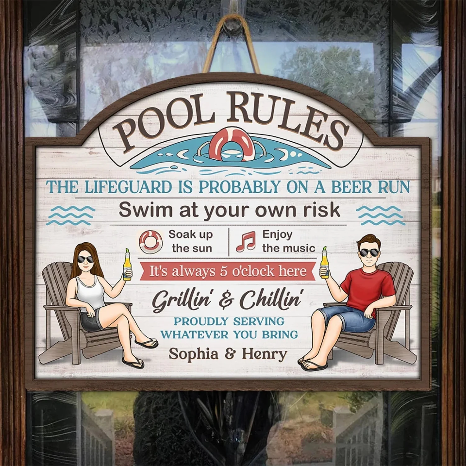 Sun, Water, And You - Couple Personalized Custom Home Decor Wood Sign - Gift For Husband Wife, Anniversary 4 Sun, Water, And You - Couple Personalized Custom Home Decor Wood Sign - Gift For Husband Wife, Anniversary - Image 4