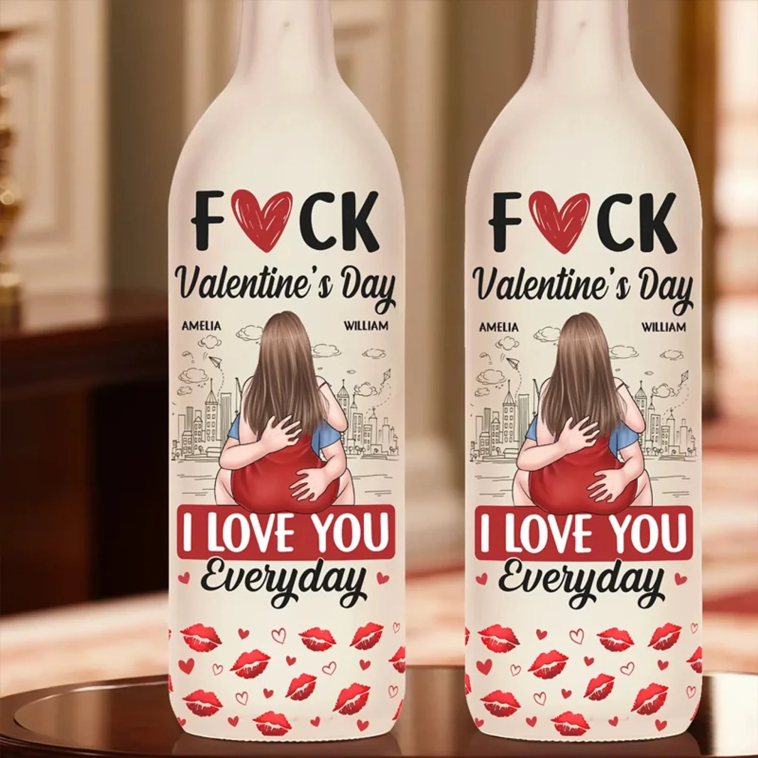 Forget Valentine's Day, I Love You Every Day - Couple Personalized Custom Bottle Lamp - Valentine Gift For Husband Wife, Anniversary 4 Forget Valentine's Day, I Love You Every Day - Couple Personalized Custom Bottle Lamp - Valentine Gift For Husband Wife, Anniversary - Image 4