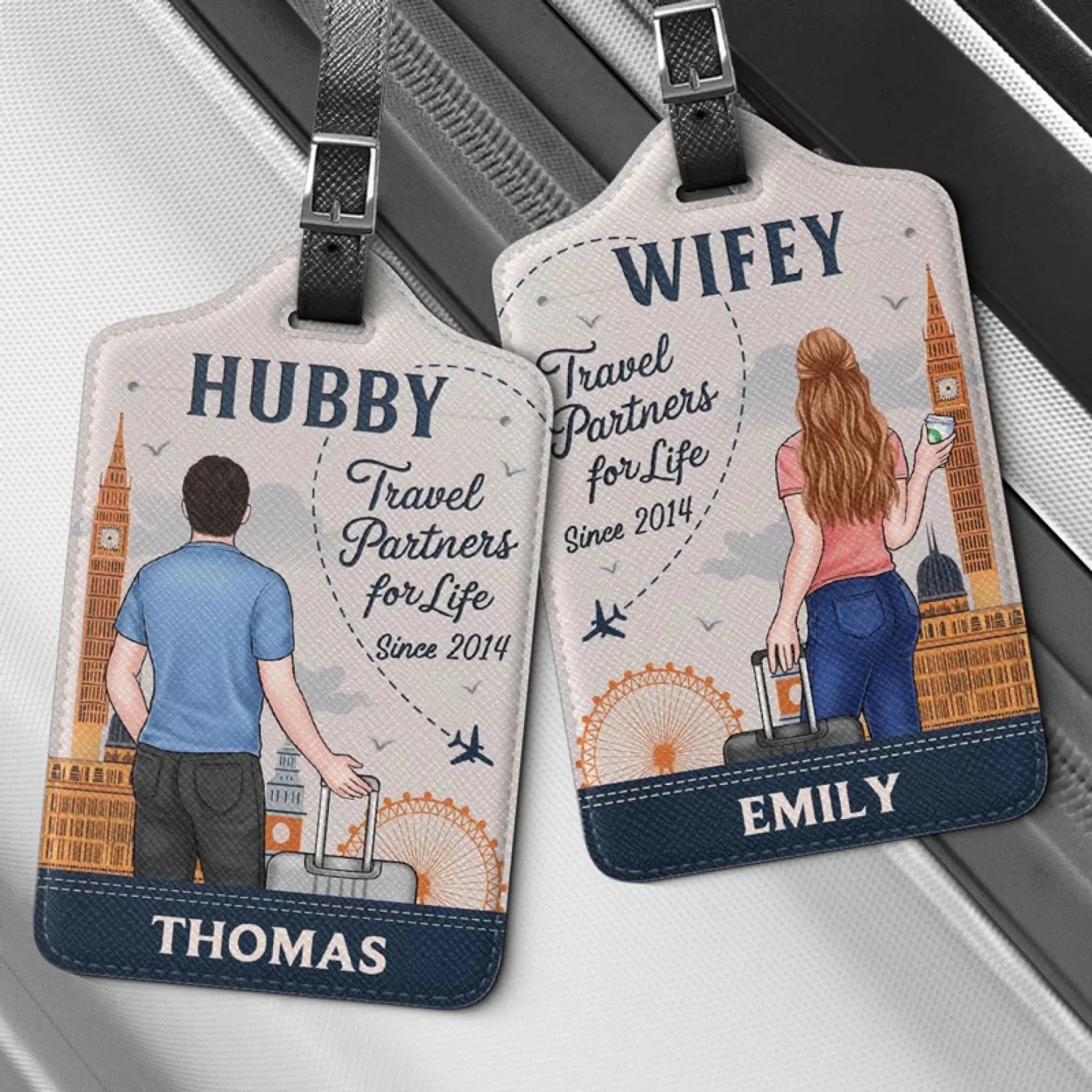 Hand In Hand, We Travel Through Life - Travel Personalized Custom Combo 2 Luggage Tags - Holiday Vacation Gift, Gift For Adventure Travel Lovers, Husband Wife, Anniversary 1 Hand In Hand, We Travel Through Life - Travel Personalized Custom Combo 2 Luggage Tags - Holiday Vacation Gift, Gift For Adventure Travel Lovers, Husband Wife, Anniversary