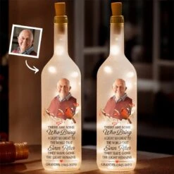 Custom Photo Always In My Heart, Never Far Away - Memorial Personalized Custom Bottle Lamp - Sympathy Gift For Family Members