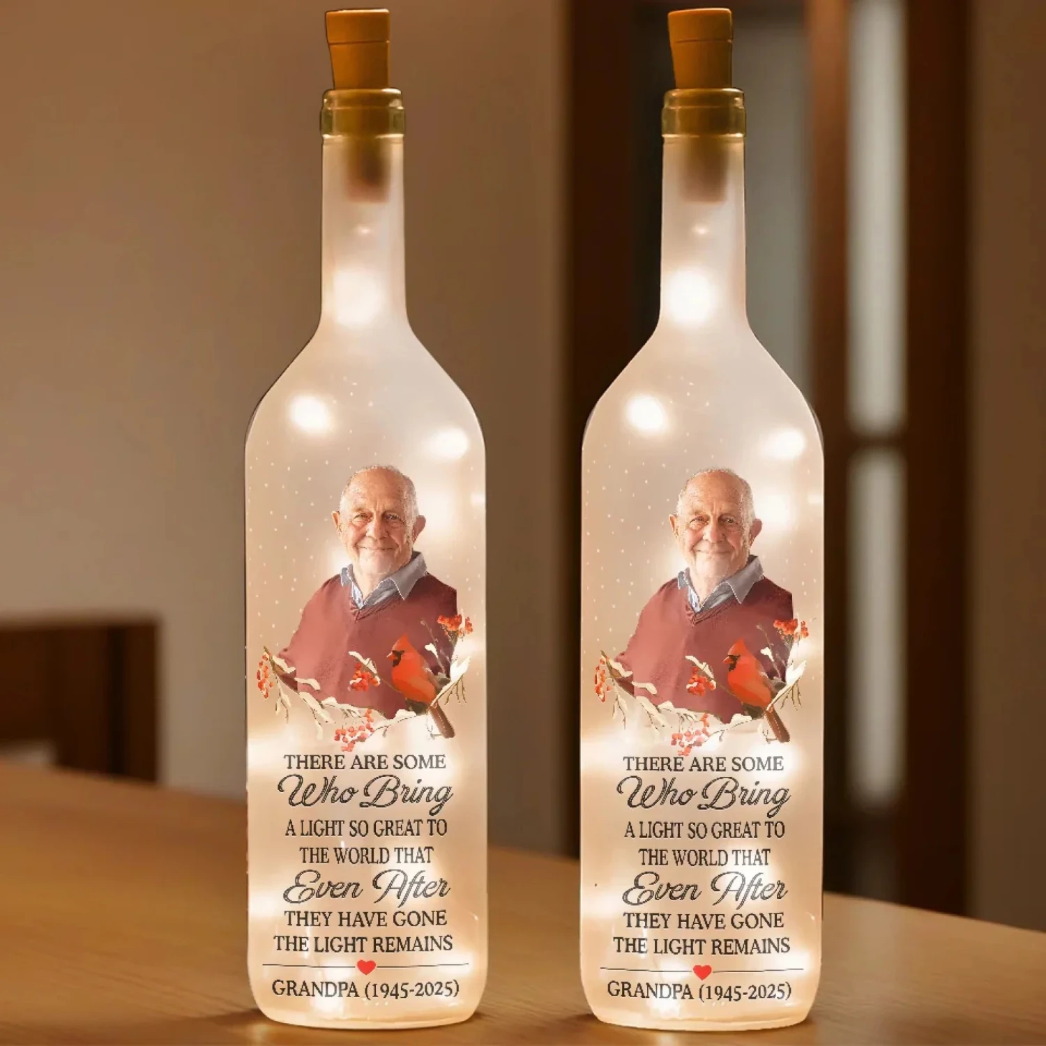 Custom Photo Always In My Heart, Never Far Away - Memorial Personalized Custom Bottle Lamp - Sympathy Gift For Family Members 3 Custom Photo Always In My Heart, Never Far Away - Memorial Personalized Custom Bottle Lamp - Sympathy Gift For Family Members - Image 3