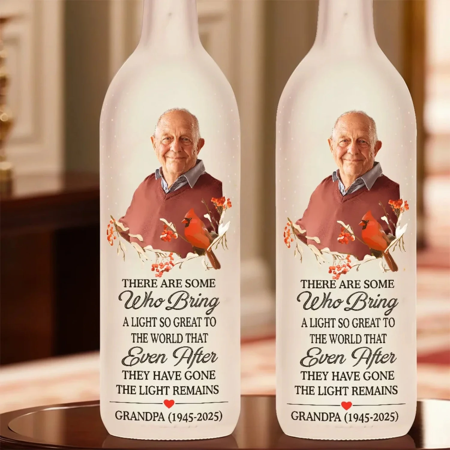 Custom Photo Always In My Heart, Never Far Away - Memorial Personalized Custom Bottle Lamp - Sympathy Gift For Family Members 4 Custom Photo Always In My Heart, Never Far Away - Memorial Personalized Custom Bottle Lamp - Sympathy Gift For Family Members - Image 4