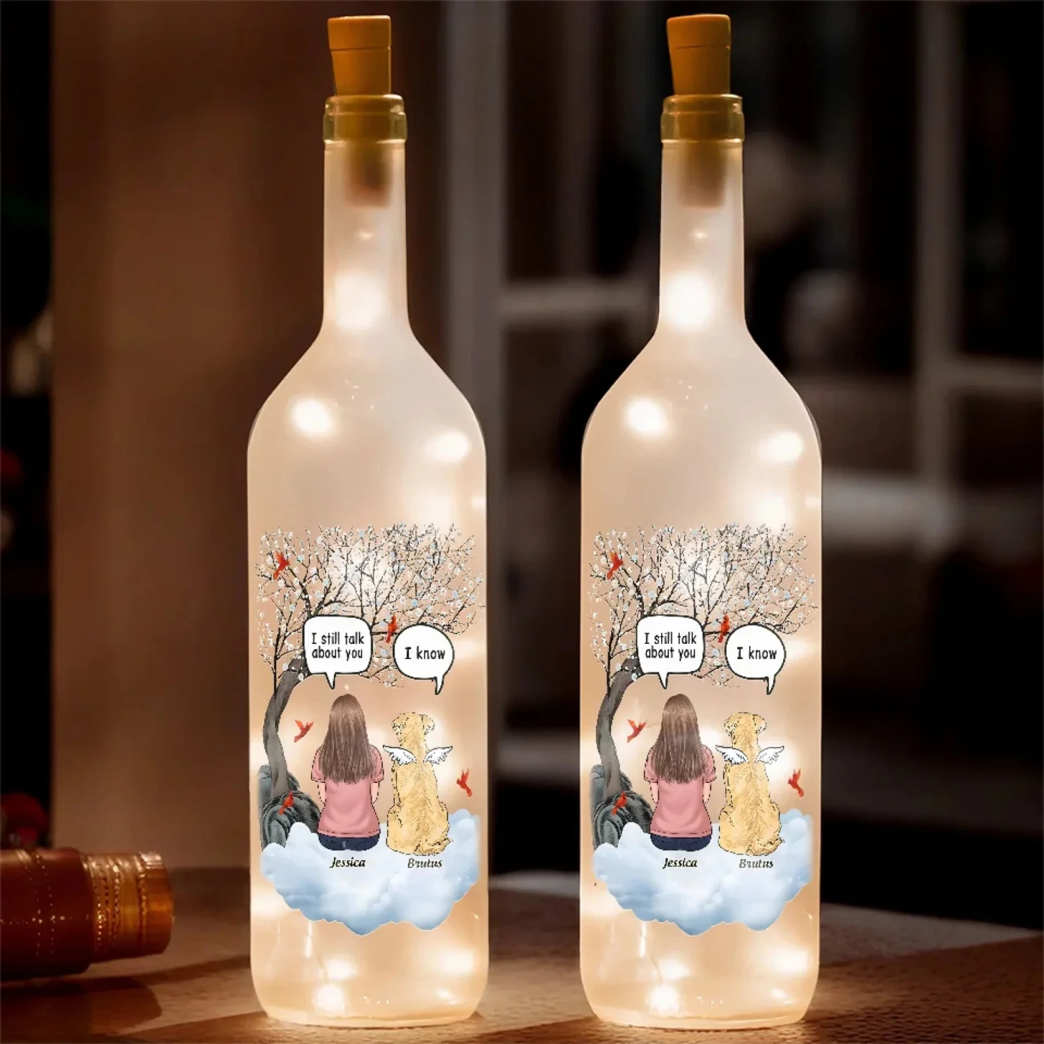 Love Knows No Goodbye - Memorial Personalized Custom Bottle Lamp - Sympathy Gift For Pet Owners, Pet Lovers 1 Love Knows No Goodbye - Memorial Personalized Custom Bottle Lamp - Sympathy Gift For Pet Owners, Pet Lovers