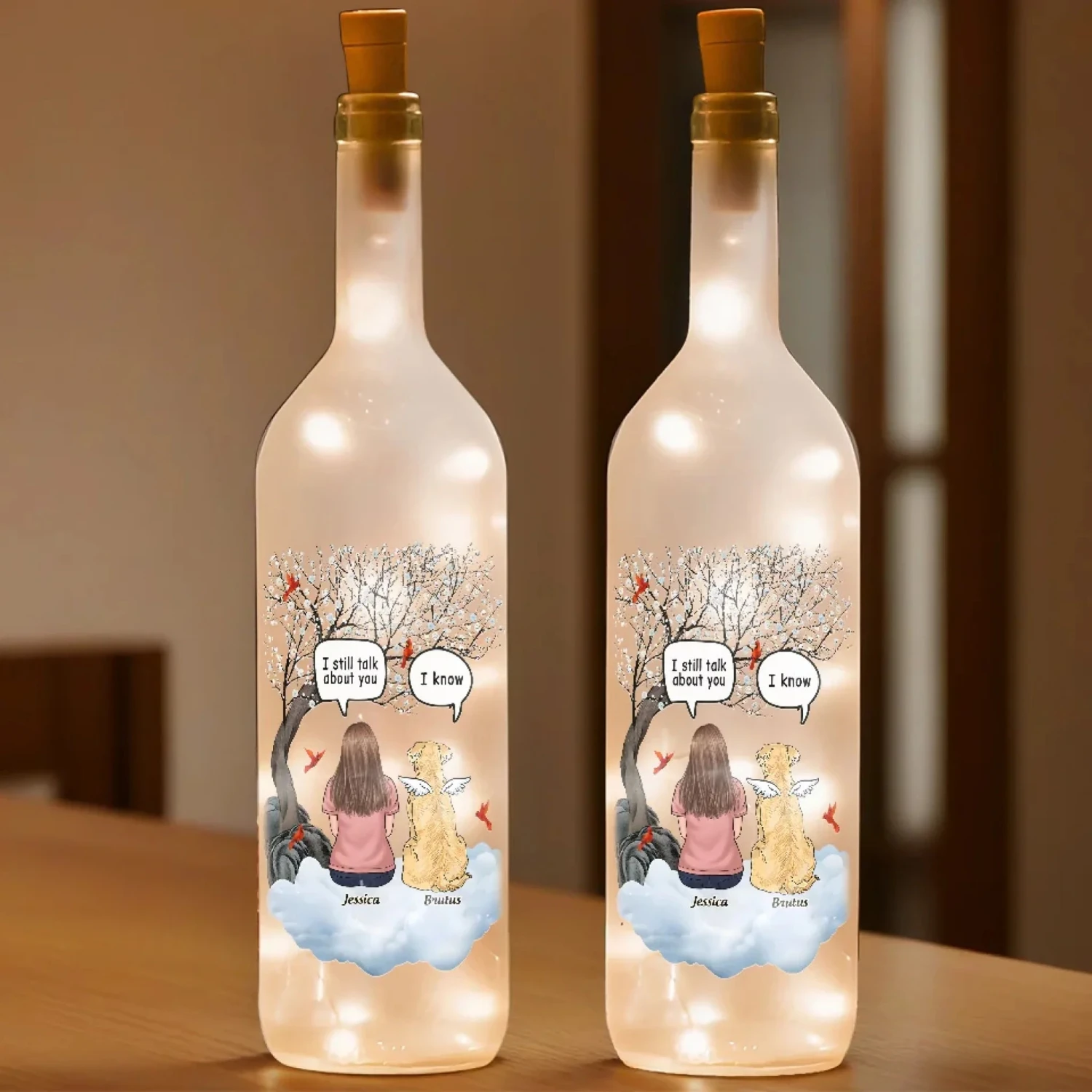 Love Knows No Goodbye - Memorial Personalized Custom Bottle Lamp - Sympathy Gift For Pet Owners, Pet Lovers 3 Love Knows No Goodbye - Memorial Personalized Custom Bottle Lamp - Sympathy Gift For Pet Owners, Pet Lovers - Image 3