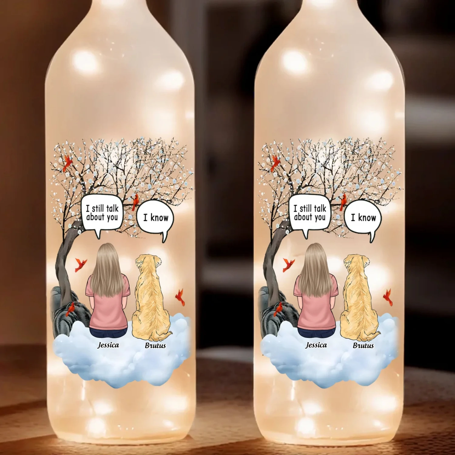 Love Knows No Goodbye - Memorial Personalized Custom Bottle Lamp - Sympathy Gift For Pet Owners, Pet Lovers 2 Love Knows No Goodbye - Memorial Personalized Custom Bottle Lamp - Sympathy Gift For Pet Owners, Pet Lovers - Image 2