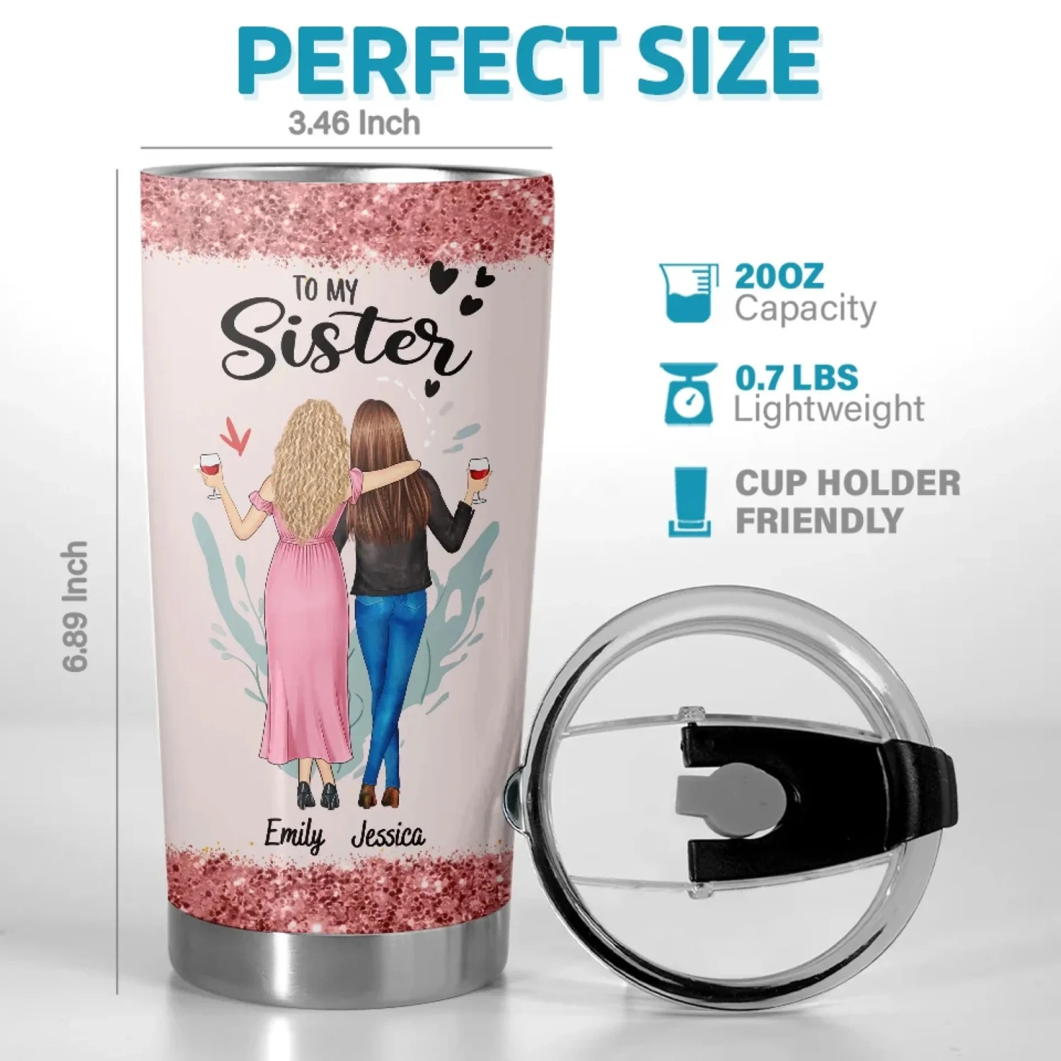 The Sister Of My Soul - Bestie Personalized Custom Tumbler - Gift For Best Friends, BFF, Sisters 3 The Sister Of My Soul - Bestie Personalized Custom Tumbler - Gift For Best Friends, BFF, Sisters - Image 3