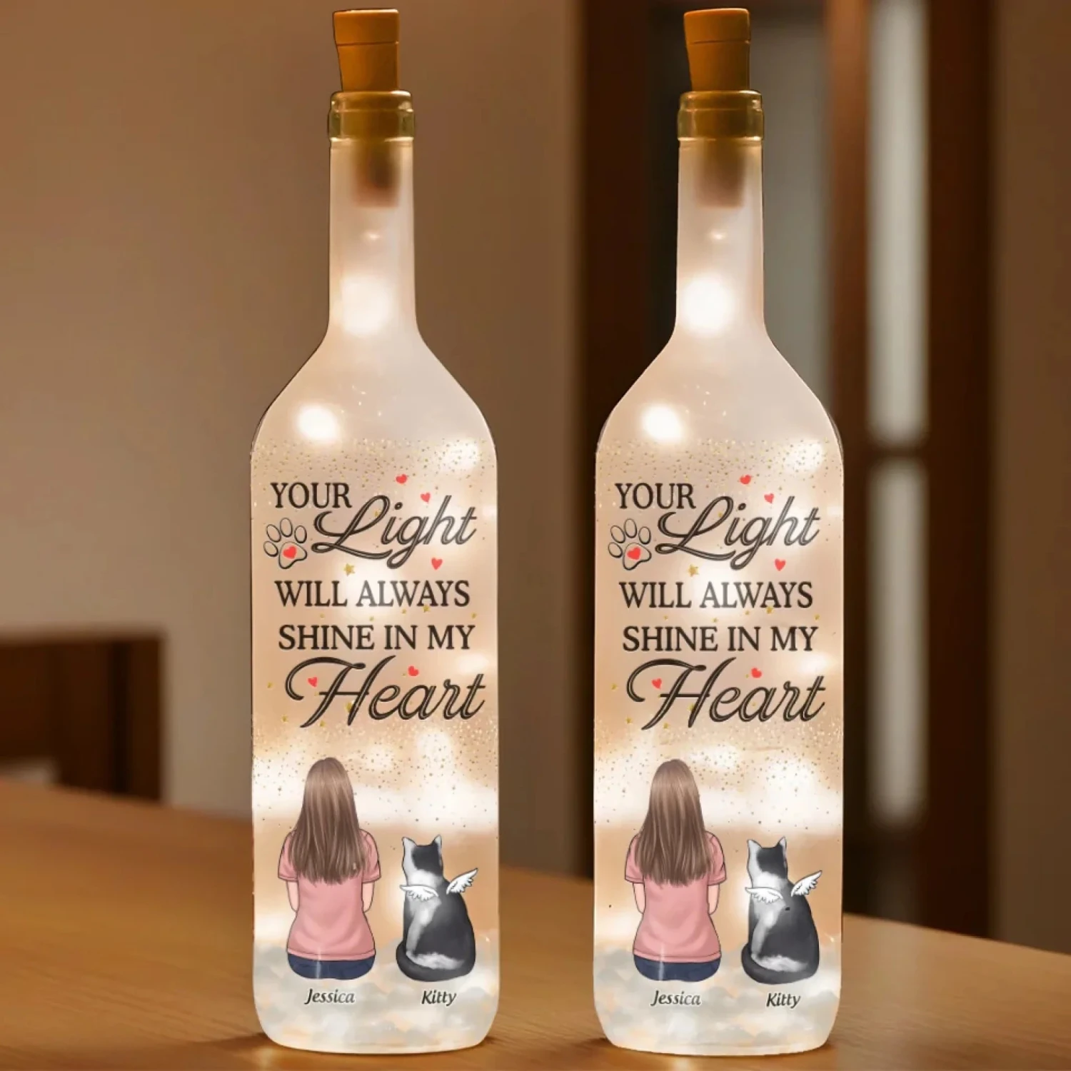 Wagging Tails In Heaven - Memorial Personalized Custom Bottle Lamp - Sympathy Gift For Pet Owners, Pet Lovers 3 Wagging Tails In Heaven - Memorial Personalized Custom Bottle Lamp - Sympathy Gift For Pet Owners, Pet Lovers - Image 3