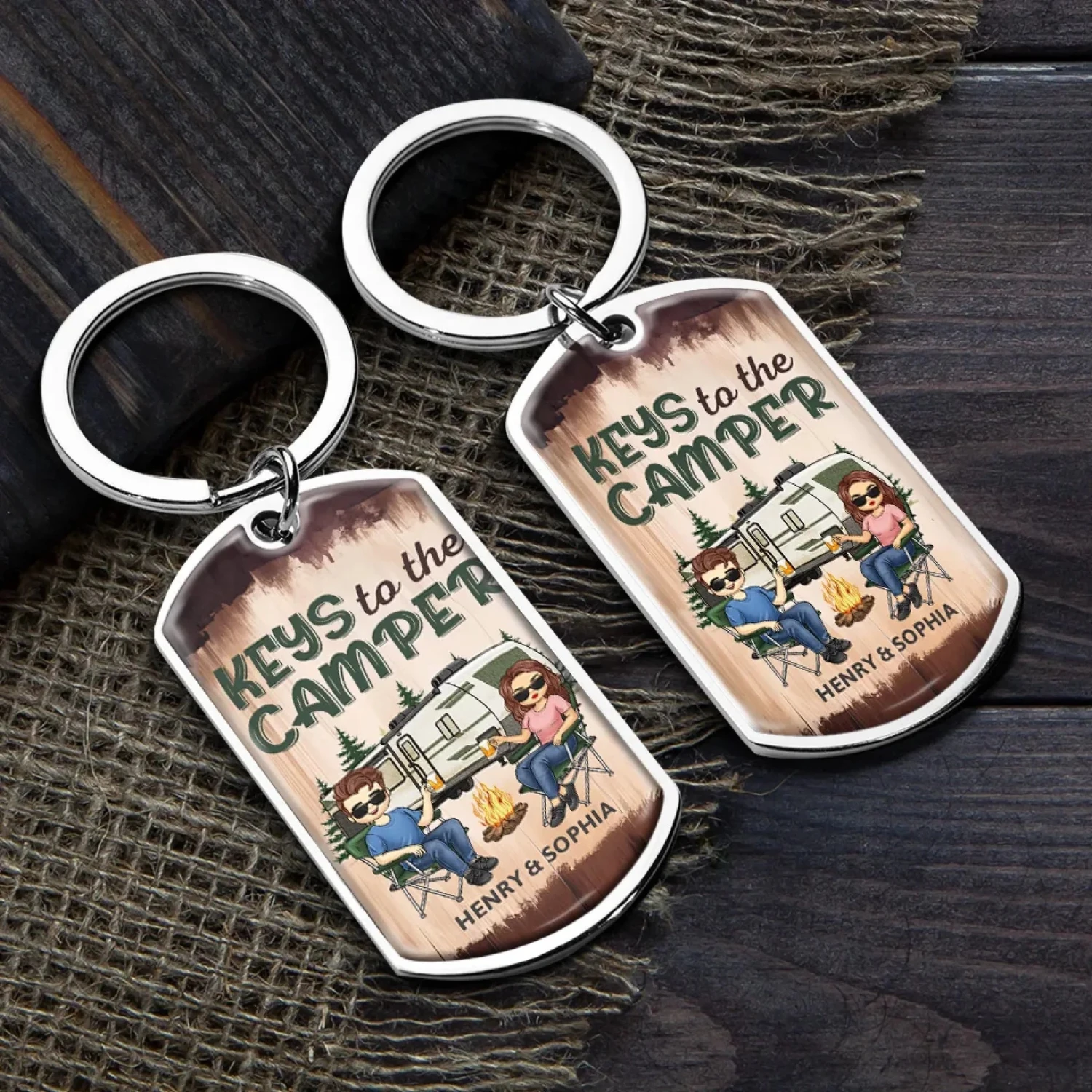 Keys To The Camper - Camping Personalized Custom Keychain - Gift For Couple, Husband Wife, Camping Lovers 4 Keys To The Camper - Camping Personalized Custom Keychain - Gift For Couple, Husband Wife, Camping Lovers - Image 4