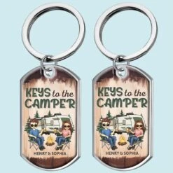 Keys To The Camper - Camping Personalized Custom Keychain - Gift For Couple, Husband Wife, Camping Lovers