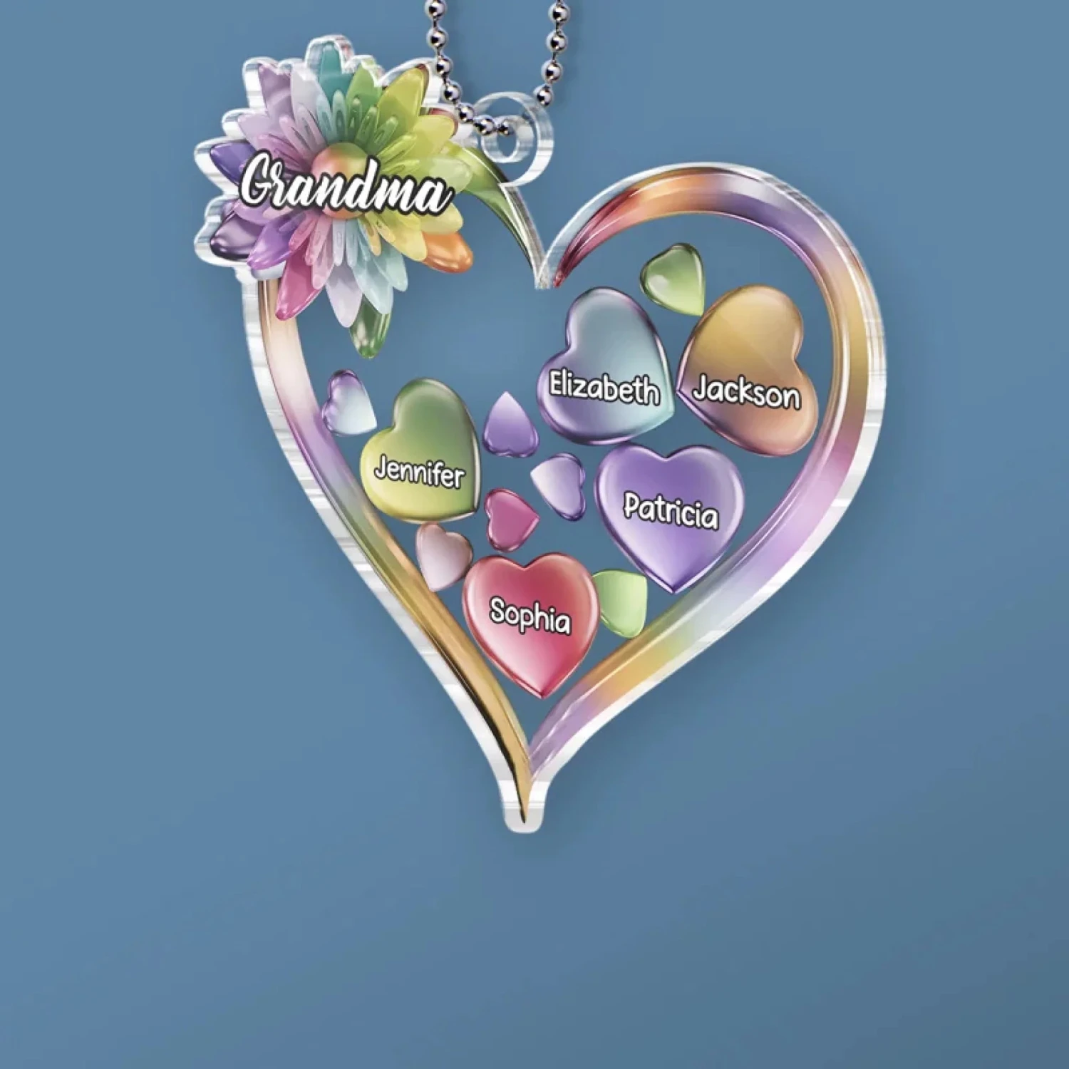 Grandkids Keep The Heart Young - Family Personalized Custom Car Ornament - Acrylic Custom Shaped - Gift For Mom, Grandma 3 Grandkids Keep The Heart Young - Family Personalized Custom Car Ornament - Acrylic Custom Shaped - Gift For Mom, Grandma - Image 3