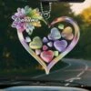 Grandkids Keep The Heart Young - Family Personalized Custom Car Ornament - Acrylic Custom Shaped - Gift For Mom, Grandma