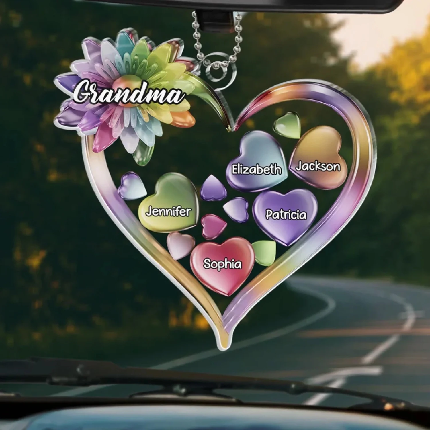 Grandkids Keep The Heart Young - Family Personalized Custom Car Ornament - Acrylic Custom Shaped - Gift For Mom, Grandma 1 Grandkids Keep The Heart Young - Family Personalized Custom Car Ornament - Acrylic Custom Shaped - Gift For Mom, Grandma