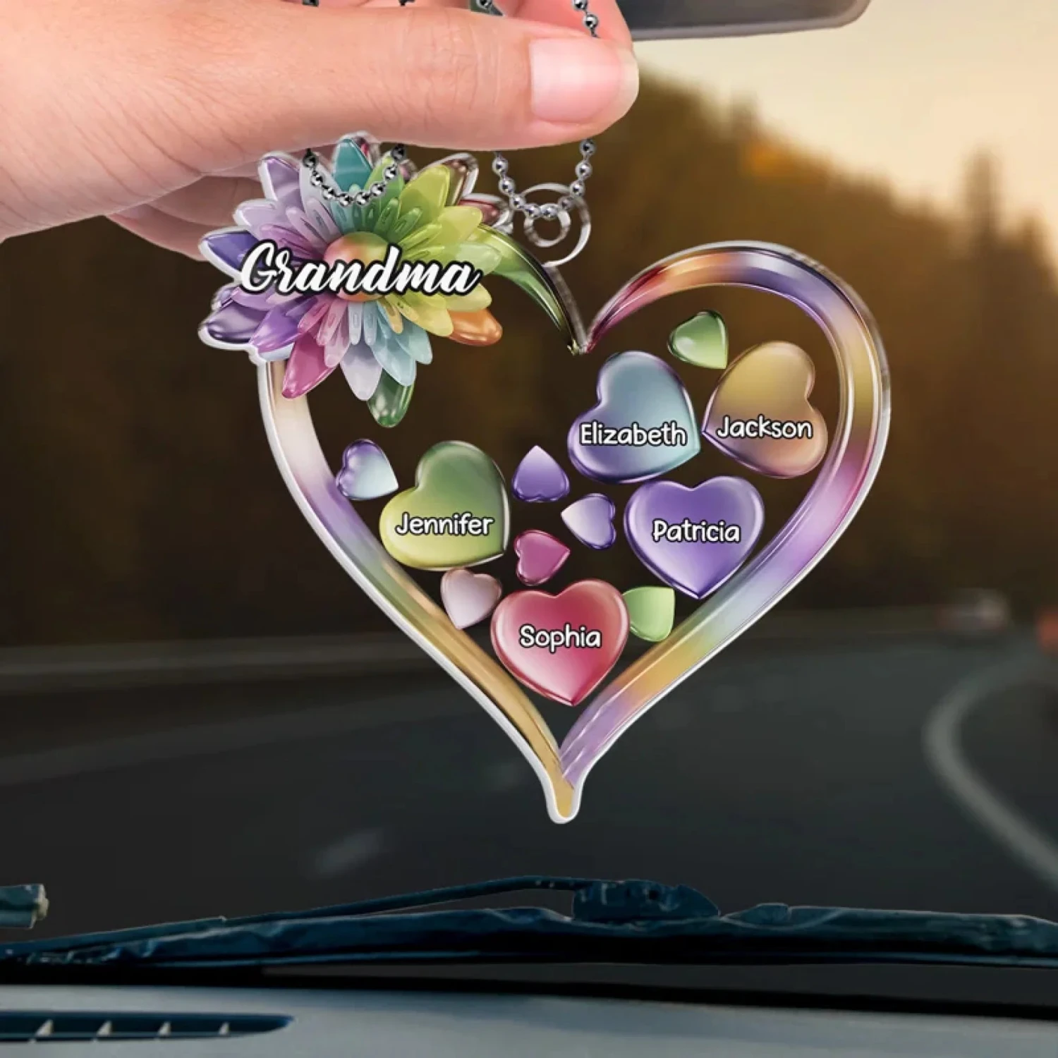 Grandkids Keep The Heart Young - Family Personalized Custom Car Ornament - Acrylic Custom Shaped - Gift For Mom, Grandma 4 Grandkids Keep The Heart Young - Family Personalized Custom Car Ornament - Acrylic Custom Shaped - Gift For Mom, Grandma - Image 4