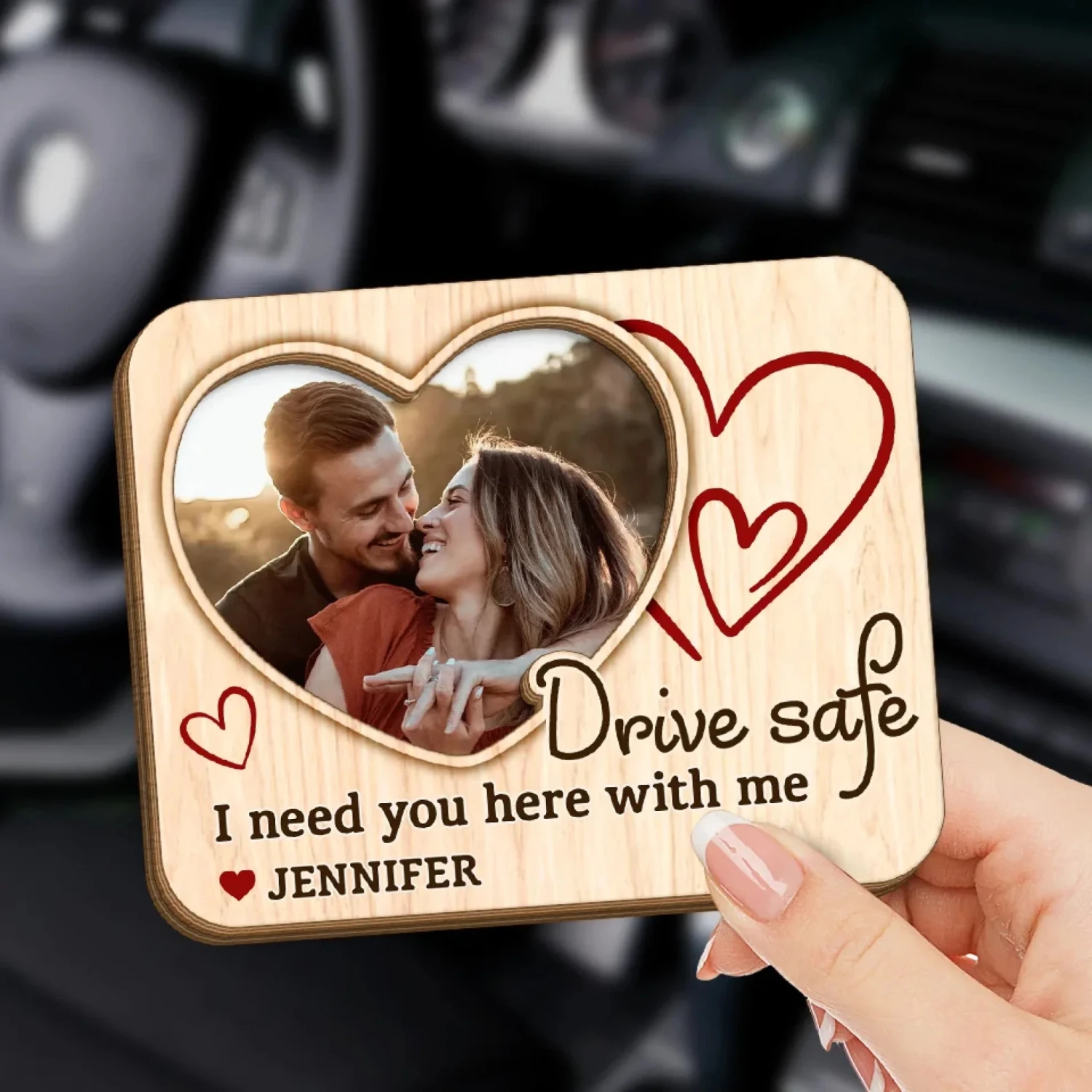 Custom Photo I Need You Here With Me - Couple Personalized Custom Car Visor Clip - Gift For Husband Wife, Anniversary 3 Custom Photo I Need You Here With Me - Couple Personalized Custom Car Visor Clip - Gift For Husband Wife, Anniversary - Image 3