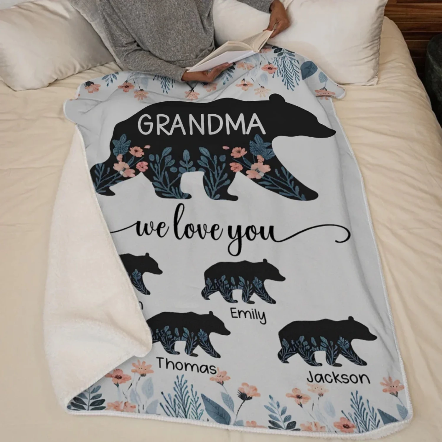 Grandkids Make Life Grand - Family Personalized Custom Blanket - Gift For Mom, Grandma 5 Grandkids Make Life Grand - Family Personalized Custom Blanket - Gift For Mom, Grandma - Image 5