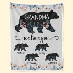 Grandkids Make Life Grand - Family Personalized Custom Blanket - Gift For Mom, Grandma