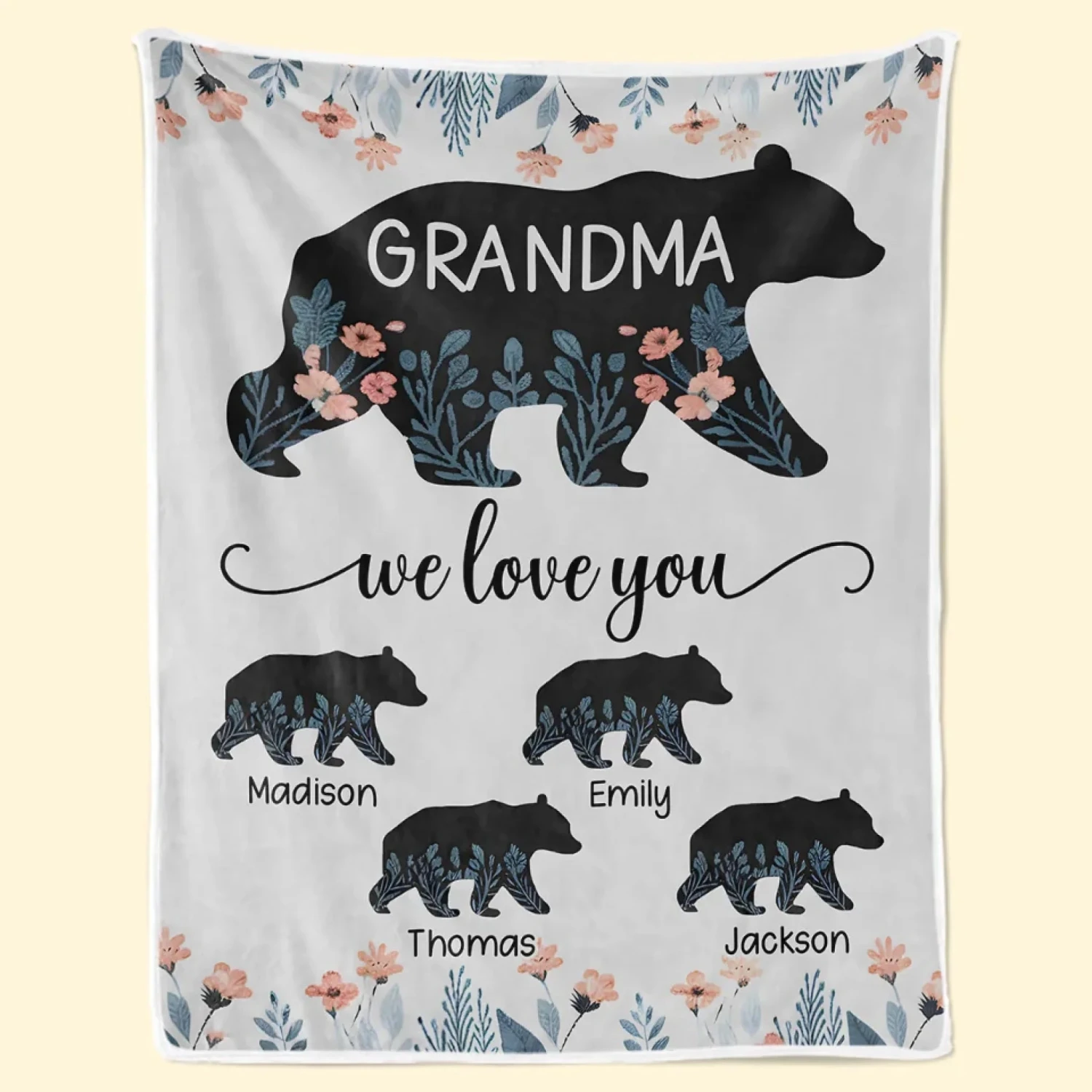 Grandkids Make Life Grand - Family Personalized Custom Blanket - Gift For Mom, Grandma 1 Grandkids Make Life Grand - Family Personalized Custom Blanket - Gift For Mom, Grandma