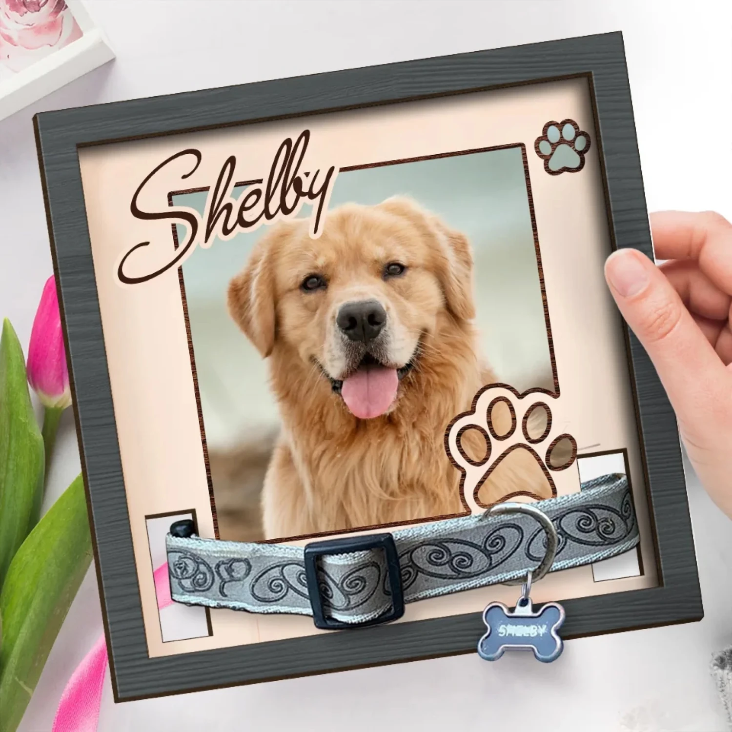 Custom Photo Your Spirit Will Always Be With Me - Memorial Personalized Custom Pet Loss Sign, Collar Frame - Sympathy Gift For Pet Owners, Pet Lovers 3 Custom Photo Your Spirit Will Always Be With Me - Memorial Personalized Custom Pet Loss Sign, Collar Frame - Sympathy Gift For Pet Owners, Pet Lovers - Image 3